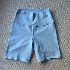 ALO Yoga Women's Light Blue Bike Shorts